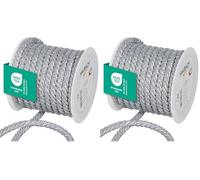 Halbach Seidenbänder Cordón de Plata Premium, Ancho: 10 mm, Longitud: 10 m, cordón para decoración, Cuerda Plateada para Manualidades y envoltorios de Regalo, Color: Plata (Paquete de 2)