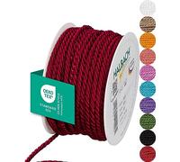Halbach Seidenbänder Cordón de satén 4 mm de Ancho, 25 m de Longitud, para Decorar Regalos, cordón Brillante de Acetato, cordón Decorativo para Manualidades, Color: Rojo Vino