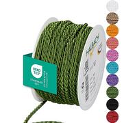 Halbach Seidenbänder Cordón de satén prémium de 6 mm de Ancho / 10 m de Longitud para Decorar Regalos, cordón Brillante de Acetato, cordón Decorativo para Manualidades, Color: Verde Musgo