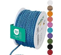 Halbach Seidenbänder Cordón Premium (Azul) | Ancho 4 mm x Longitud 25 m | Fabricado en Alemania y Certificado Öko-Tex | cordón de satén Brillante de Acetato