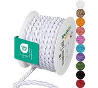 Halbach Seidenbänder Cordón Premium (Blanco) | Ancho 8 mm Longitud 10 m | Fabricado en Alemania & Certificado Öko-Tex | Cordón de satén Brillante de Acetato