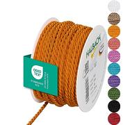 Halbach Seidenbänder Cordón Premium (Naranja Oscuro), Ancho 4 mm, Longitud 25 m, Fabricado en Alemania y Certificado Öko-Tex, cordón de satén Brillante de Acetato