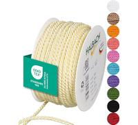 Halbach Seidenbänder Cordón Premium (Vainilla), Ancho 4 mm, Longitud 25 m, Fabricado en Alemania y Certificado Öko-Tex, cordón de satén Brillante de Acetato