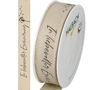 Halbach Seidenbänder Flor de luto, 25 mm x 18 m, elegante cinta de luto para eventos conmemorativos y para envolver regalos de luto, color: lino/negro