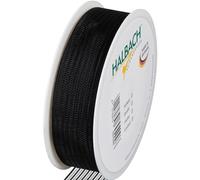 Halbach Seidenbänder Flor de luto, 25 mm x 25 m, elegante cinta de luto para eventos conmemorativos y para envolver regalos de luto, color: negro