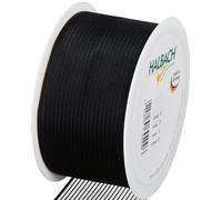 Halbach Seidenbänder Flor de luto, 50 mm x 25 m, elegante cinta de luto para eventos conmemorativos y para envolver regalos de luto, color: negro