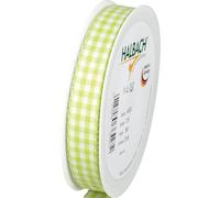 Halbach Seidenbänder Vichy - Cinta de cuadros para envolver regalos, 15 mm de ancho, color verde