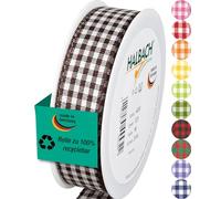 Halbach Seidenbänder Vichy - Cinta de regalo (25 mm de ancho, 25 mm de largo, 25 m, hecha en Alemania), diseño a cuadros en muchos colores