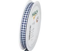 Halbach Seidenbänder Vichy - Cinta de regalo (azul oscuro), 10 mm de ancho, 25 m de longitud, hecha en Alemania, cinta a cuadros en muchos colores