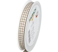 Halbach Seidenbänder Vichy - Cinta de regalo (lino), 10 mm de ancho, 25 m de longitud, fabricada en Alemania, a cuadros en muchos colores