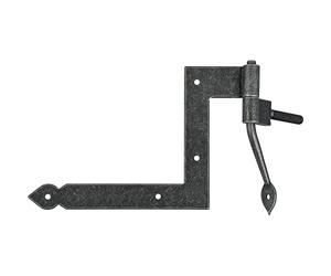 HALCÖ 0127.083.00.0.01.L+R Fulp2-Bisagra Angular para Ventana (112,5 mm, Acero galvanizado, pasivado), Color Negro, Plata