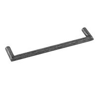 HALCÖ Davos - Tirador de muebles redondeado LA 96 mm ancho 106 mm hierro galvanizado negro pasivado