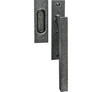 HALCÖ Lech 0104.007.00.0.01 - Tirador de puerta corrediza con carcasa (mango de entrada) de hierro, color negro pasivado, plateado