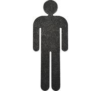 HALCÖ Señal de baño con símbolo de hombre para pegar, hierro galvanizado y patinado