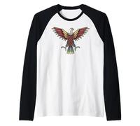 Halcón Pájaro Arte Pueblos Indígenas Día de la India Camiseta Manga Raglan