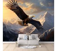 Halcón Papel Pintado Salón Dormitorio 150 x 105 cm - Águila Volando En Un Bosque Nevado De Montaña Fotomurales Pared Tejido No Tejido Decorativos Murales Fotográfico Moderno Decoración de Paredes