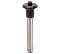 Halder 22340.0233 Pernos de Bloqueo de Bola, Negro, d1=8 mm / l1=15 mm/Rostfreier Stahl 1.4305