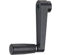 Halder 24330.0420 Handkurbeln/Zinc Die Cast, Black Matt, Estructura, L = 50 mm/s = 8 mm