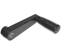 HALDER 24330.0424 Hand cranks/zinc die-cast, Black/Textured Matte, l=80 mm/s=10 mm