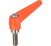 Halder 24390.0441 Palancas de sujeción Ajustables, Naranja, d1=22 mm / d2=M10 / l1=20 mm