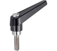 Halder 24390.0594 ajustable Palancas de sujeción, Negro, D1 = 25 mm/D2 = M12/L1 = 80 mm