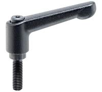 HALDER 24400.0028 - Palancas de sujeción ajustables, color negro, d1=13 mm/d2=M4/l1=32 mm