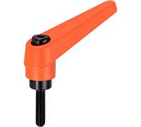 HALDER 24400.0071 Adjustable Clamping levers, Orange, d1=14 mm / d2=M5 / l1=25 mm