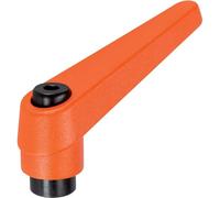 Halder 24400.0111 ajustable Palancas de sujeción, Naranja, D1 = 14 mm/D2 = M5