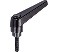 HALDER 24400.0344 Adjustable Clamping levers, Black, d1=18 mm / d2=M8 / l1=20 mm