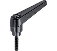 HALDER 24400.0554 - Palancas de sujeción ajustables, color negro, d1=25 mm/d2=M12/L1=32 mm