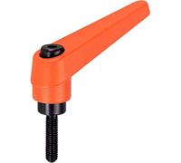 HALDER 24400.0561 Adjustable Clamping levers, Orange, d1=25 mm / d2=M12 / l1=40 mm