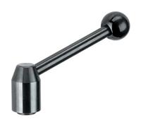 HALDER 24440.0202 - Palanca de tensión ajustable con rosca interior, acero, mate, d1 = 24 mm / d2 = M10 / acero