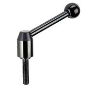 Halder 24440.0220 ajustables - Palanca de sujeción/con tornillo, acero inoxidable, mate, D1 = 24 mm/D2 = M10/L1 = 16 mm/acero