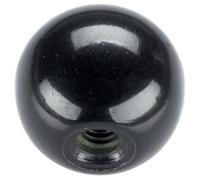 HALDER 24560.0032 - Botones de bola (DIN 319, con rosca de plástico prensado, forma C, d1 = 32 mm), color negro