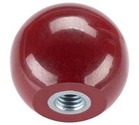 HALDER 24560.0632 - Botones de bola (DIN 319, con casquillo roscado, forma E, d1 = 32 mm), color rojo