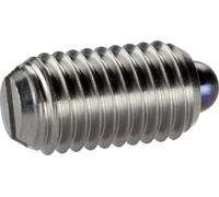 HALDER Pieza de presión de resorte, con perno y ranura/acero inoxidable, fuerza de resorte estándar | d1=M10 | 22050.0510