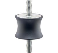HALDER Tope de goma y metal, entallado/con tornillo, ambos lados | d1 = 50 mm / l1 = 30 mm | 25151.0253