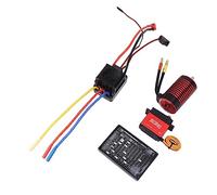 Halearo 3660 Motor sin Escobillas 80A ESC 30kg Servo Kit de Alto par para Coche 1/8 RC Aleación de Aluminio Negro y Rojo (3800KV)