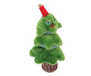 Halearo Árbol de Navidad de Peluche Que Canta y Baila, Juguete de Navidad Iluminado con 8 Canciones para Alegría Navideña, 18x18x37cm (Árbol de con tocón danzante)