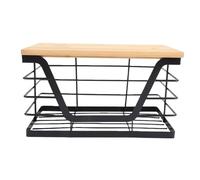 Halearo Bolsa de Basura Montada en la Pared, Dispensador con Estante, Soporte para Bolsa de Basura, Organizador de con Cubierta de Madera, Acero Al (Grande: 26,8x15,5x17cm/10,55x6,10x6,69 pulgadas)