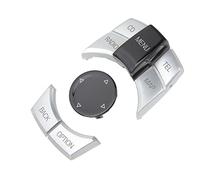 Halearo Botones de Control Multimedia Central Exquisito Diseño de Tacto Suave de 6 Piezas para Automóviles con Chasis E Hecho de ABS Duradero (Plata galvanizada)