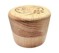 Halearo Caja Conmemorativa de Madera para Mascotas con Impresión Grabada para Almacenar Cenizas, Recuerdo del Cabello, Urna Compacta de Recuerdo de 2,1x1,5 Pulgadas (Madera Original)