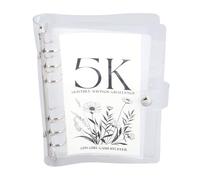 Halearo Carpeta de PVC Suave Transparente de 6 Agujeros para Dinero, Libro de Desafíos de Ahorro Compacto y Duradero para Presupuestos, para Familiares y Amigos (5k)