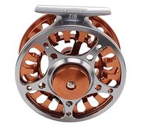 Halearo Carrete de Pesca con Mosca, Mecanizado CNC Duradero con 3 Rodamientos, Freno Central Eficiente para Pesca Al Aire, Aleación de Aluminio, 1 Unidad