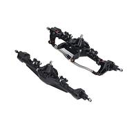 Halearo Eje RC de Aleación de Aluminio, Eje de Portal Delantero y Trasero, Actualización para Axial SCX10II RGT 86100 GEN8, Juego de 223mm (Negra)