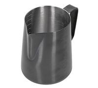 Halearo Jarra de Espuma de café Negra Mate de 600ml, Taza de Acero Inoxidable, Diseño de Guirnalda Profesional para Latte Art, Elección del