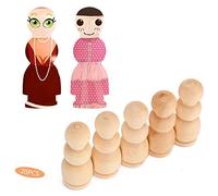 Halearo Juego de 20 Muñecos de Madera para Manualidades, sin Pintar, con Clavijas para Decoración del Hogar, 2,7 Pulgadas de Altura, 0,9 Pulgadas de Diámetro, para Amantes de Las Manualidades