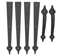 Halearo Kit de Manijas y Bisagras Decorativas para Puertas de Garaje en Negro Mate Universal para Armarios y Cobertizos de Estilo Moderno