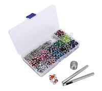 Halearo Kit de Ojales Multicolores Juego de Remaches Huecos en Caja para Diseño de Bricolaje de Cuero y Ropa 440 Piezas de Ojales y Herramientas para Proyectos Personalizados