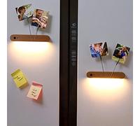 Halearo Luz Nocturna con Sensor Portátil de Madera con Inducción Magnética para Uso en Llaveros y Gabinetes, Haya con Luz Blanca Cálida 180x22x30mm